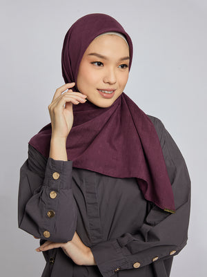 AIRY JACQUARD VOILE SCARF PLAIN BLACKBERRY
