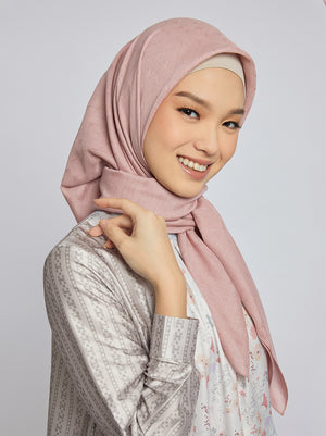 AIRY JACQUARD VOILE SCARF PLAIN ROSE