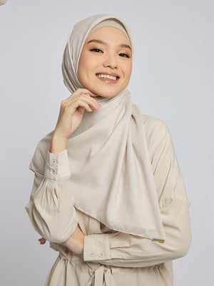AIRY JACQUARD VOILE SCARF PLAIN VANILLA