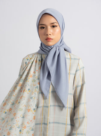 DELUXE VOILE SCARF PLAIN ICY GREY
